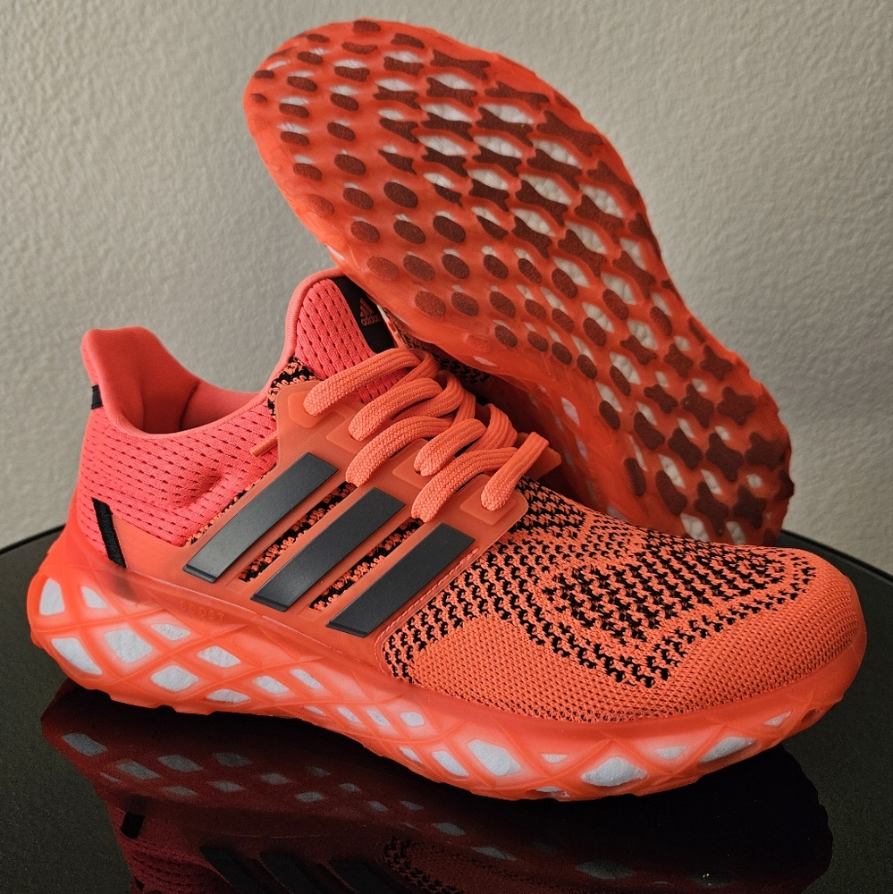 Adidas Ultra Boost Web DNA size 7.5 Mens Solar Orange Sneakers Shoes
